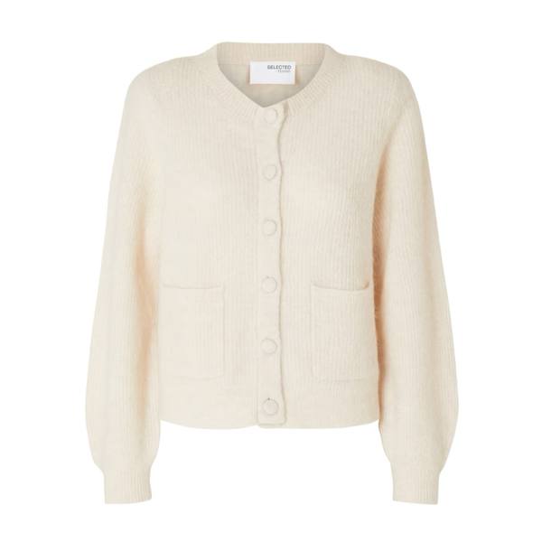 SLFSIa Ras Ls Knit Pads Cardigan -birch